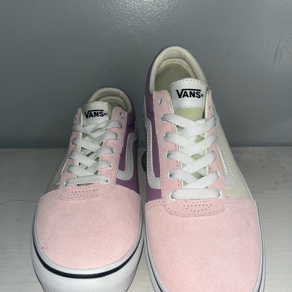 Vans Women's Pastel Pink and Purple Sneakers